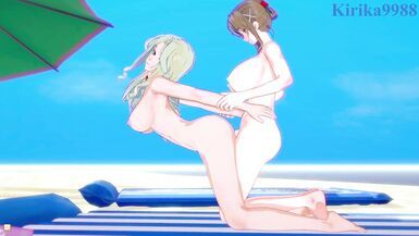 Lamia Loveless and Chitose Kisaragi have intense futanari sex - Super Robot Wars A & V Hentai - 15 image