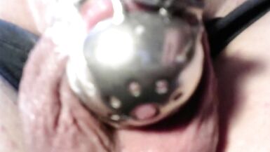 rubbing lotion on chastity cage and groin and skin. turn me on baby sissy talking about transition - 5 image
