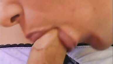 Inexperienced sissy dark hair boy loves blonde tranny cock in his tight little asshole - 6 image