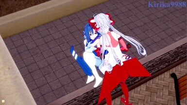 Tsubasa Kazanari and Chris Yukine have intense futanari sex - Symphogear Hentai - 15 image