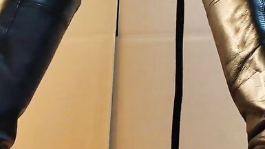 Female Long Boots Masturbation Masturbation Ejaculation Stomping Leather Japanese Beautiful Legs Bla - 9 image