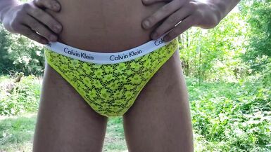 Trans in Bikershorts and Panties outdoor - 12 image