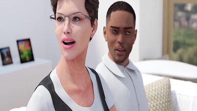 Barely legal trans teen jerks her cock in front of black stepdad - 3 image