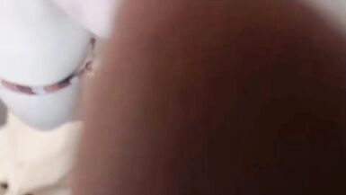 Beautiful tranny amateur gamer plays with her cock - 4 image