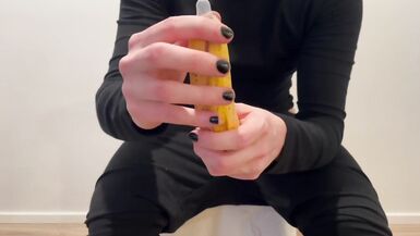 Trying to fit a banana in my pussy - 8 image