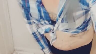 Sexy Feminine Schoolgirl Loves Giving Blowjob and Stroking Her Clitty - 13 image