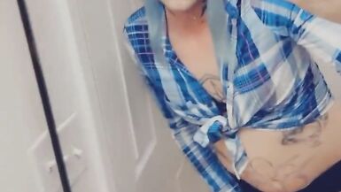 Sexy Feminine Schoolgirl Loves Giving Blowjob and Stroking Her Clitty - 15 image