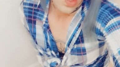 Sexy Feminine Schoolgirl Loves Giving Blowjob and Stroking Her Clitty - 7 image