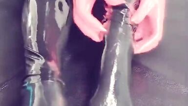 Sexy solo latex feet fetish app - 11 image