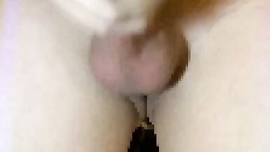 Japanese Crossdresser Schoolgirl Closeup Cumshot! - 14 image