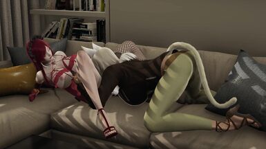 Mushoku Tensei: Ghislaine Futa x Hilda taker/ cunnilingus / lifting fucked - 4 image