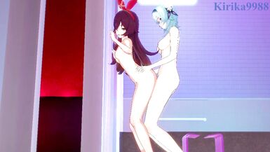 Amber and Eula have intense futanari sex at a love hotel. - Genshin Impact Hentai - 8 image