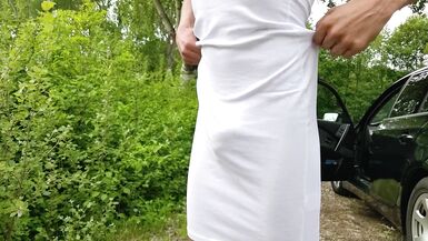 Sissy Skirt and Sexy Thong Outdoor - 2 image