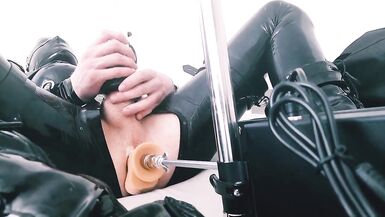 Latex Bodysuit, Anal Fucking machine, Anal spread, Ping Pong, Penis Pump - 9 image