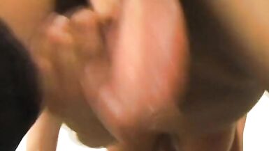 Tgirl scores a rich white dick in her asshole, and a big load of cum - 13 image