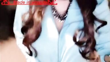 Cute and hot Asian Ladyboy walking naked on a public street selfie video - 14 image