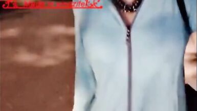 Cute and hot Asian Ladyboy walking naked on a public street selfie video - 7 image