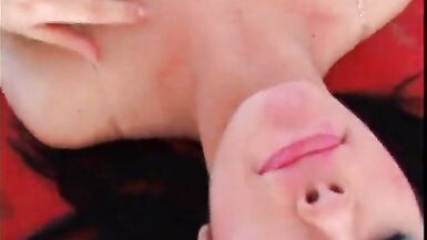 Ladyboy in white lingerie gets her tight tranny ass rammed in the garden - 14 image