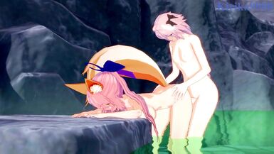 Tamamo no Mae and Astolfo have intense sex in a deserted hot spring. - Fate/Grand Order Hentai - 12 image
