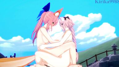 Tamamo no Mae and Astolfo have intense sex in a deserted hot spring. - Fate/Grand Order Hentai - 5 image