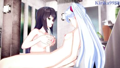 Setsuko Ohara and Ruri Hoshino have intense futanari sex - Super Robot Wars Z & Nadesico Hentai - 3 image