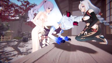 Genshin Impact - Futa Keqing x Ganyu and Shenhe - 10 image