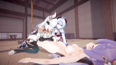 Genshin Impact - Futa Keqing x Ganyu and Shenhe - 4 image