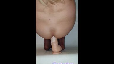 Deep anal fuck hard 12 inch huge dildo with cum lube for sissy - 1 image