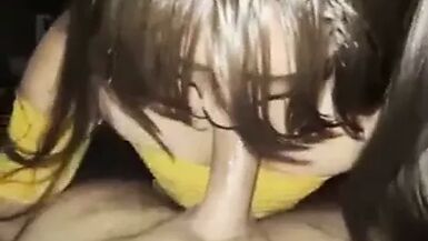 TRANNY GIRL DOING SEX ORAL TO FRIEND PART 2 - 1 image