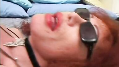 Tall tranny wearing sunglasses gets fucked by older guy - 13 image