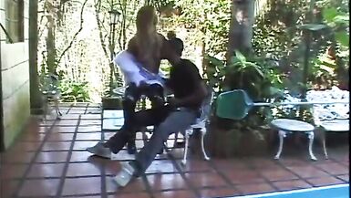 Blonde tranny with nice round ass gets fucked doggy style - 2 image