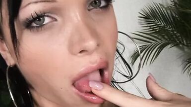 Alluring tranny strips down and strokes her hard cock