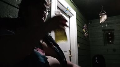 fat ftm smokes and eats outside - 7 image