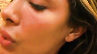 Hot slender shemale shoots cum while getting her ass fucked - 14 image