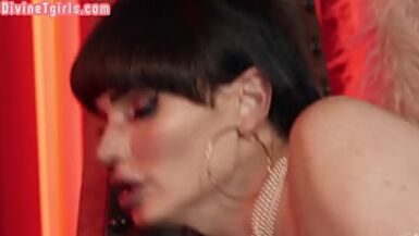 TS dominant smalltits pornstar in lingerie barebacked by sub - 1 image