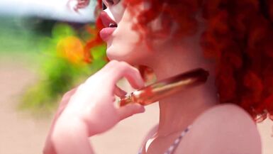 3D Futa Anal Porno with Redhead MILF - 2 image