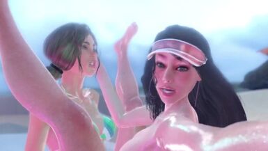 Summer Futanari on Girl near pool