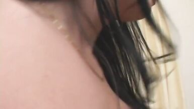 Transsexual brunette sucks a thick cock - 13 image