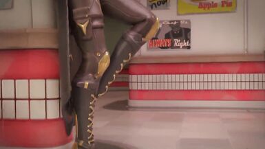 Futanari Threesome Sex, Double Penetration and Facial Cumshot (Ashe, Brigitte, Mei) - 2 image