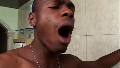 Red head tranny babe takes black pole in the ass - 1 image