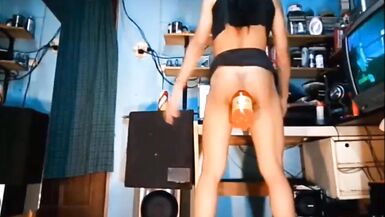 Tranny whore destroyed anus with bottle - 13 image