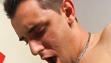 Slutty whore in white stockings is drilling his appetizing ass - 5 image