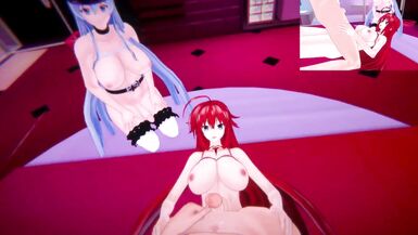 DxD Akame - Futa Rias and Futa Esdeath bang you | Male taker POV - 8 image