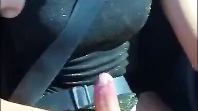 Horny Ladyboy wanking and driving to unknown destination - 3 image