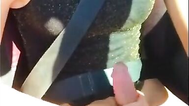 Horny Ladyboy wanking and driving to unknown destination - 6 image