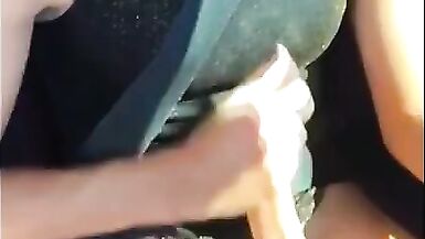 Horny Ladyboy wanking and driving to unknown destination - 7 image