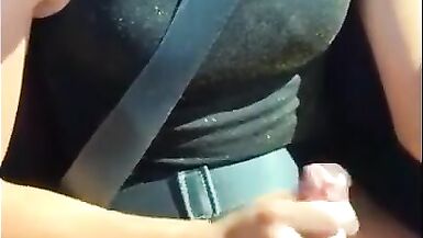 Horny Ladyboy wanking and driving to unknown destination - 8 image