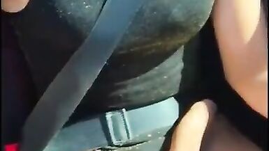 Horny Ladyboy wanking and driving to unknown destination - 9 image