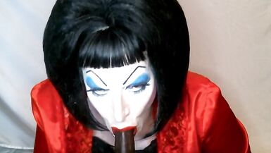 Heavy Makeup Slut Debra Pleases Daddy by Sucking BBC Dildo - 10 image