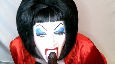 Heavy Makeup Slut Debra Pleases Daddy by Sucking BBC Dildo - 12 image